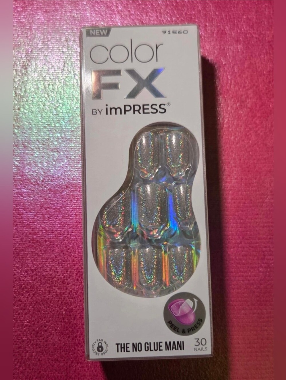 imPRESS Color FX Holographic Silver Press-On Nails